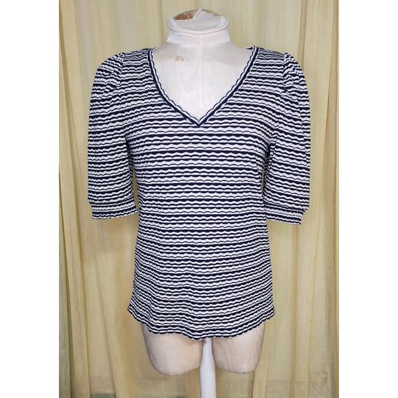 Loft Top‎ Short Sleeve Blue/White Size S - Picture 1 of 6